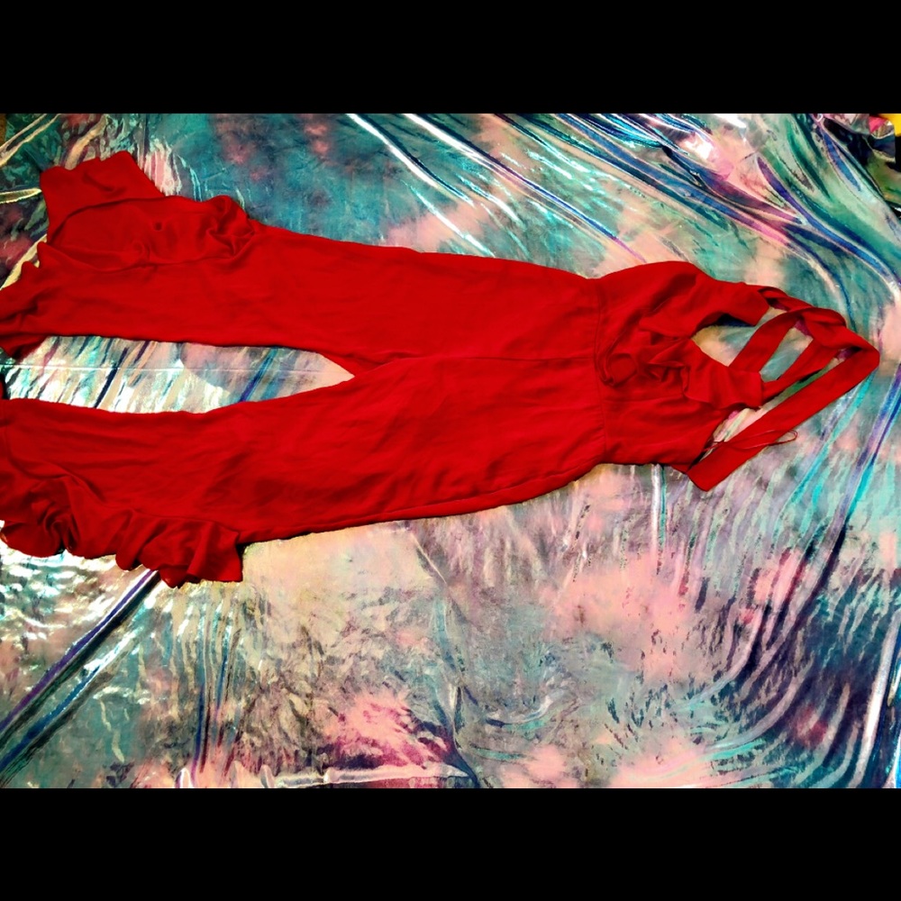 Red Flow Romper